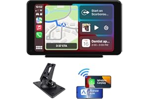 plimpton Autoradio Carplay Wireless Andriod Auto, Schermo per Auto con 7 Pollici Touchscreen Monitor, Schermo Macchina con BT/AUX, Mirror Link, Navigatore, Assistente Vocale, L1