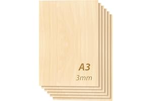 Tocome 20 Stück A3 Linde Sperrholz 420x297x3mm Laserfähig Linden Sperrholz Platten Laser Holz 3mm Plywood Lindensperrholz