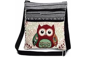 Btruely Handtasche Damen Schultertasche Gestickte Eule Tragetaschen Frau Briefträger Paket