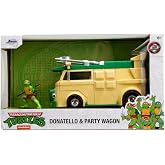 Jada 1:24 TMNT Party Wagon ve Donatello Fig&uuml;r&uuml; A&ccedil;ılır Kapılı Ağır Metal Die Cast Ninja Kaplumbağalar Zırhlı Minib&uuml;s Araba Mod