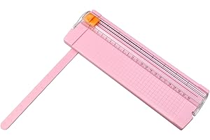Suaywo Cortador de Papel Guillotina de papel Cortadora de Papel Titanio Recortadora de Papel Portátilpara Cupón Craft Etiqueta de Papel o Foto, Rosa