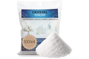 COM-FOUR® 3 litry krysztalowego sniegu do dekoracji i rekodziela - Sztuczny snieg jako dekoracja swiateczna - Dekoracja zimowa ze sztucznego sniegu (3 litry - krysztalowy snieg)
