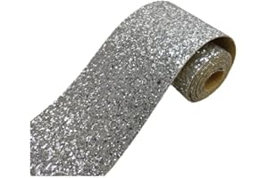 Dostear Bordo decorazione autoadesiva rimovibile per cucina bagno piastrelle adesivo per pareti autoadesiva glitter argento 5 X 200cm