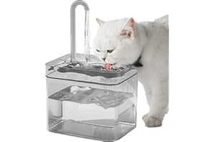 KULSUM Cat Water Fountain for Drinking, 1.5L Large Capacity Pet Drinking Fountain, Ultra Silent Automatic Circulating Water Dispenser, Anti-dry Function for Cats & Dogs