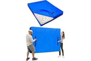 SUEWIDFAY Mattress Cover for Moving and Storage King Size Mattress Bags with 8 Sturdy Handles Waterproof Mattress Protector Tarp Durable Mattress Bags for Carrying Household Essentials (208 * 160 * 38cm)