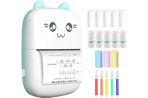 CW COOLWOW Mini Thermal Printer, Portable Thermal Printing Machine,Bluetooth Labler Maker for Picture DIY Handcraft List Meno Notes Journal Receipt Instant Printer