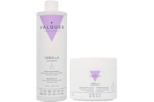VALQUER LABORATORIOS VALQUER Pack Champú 500 ml y Mascarilla 300 ml de Cebolla | Purifica y Regula el Pelo Graso | Anticaída y Antioxidante, Revitaliza Todo Tipo de Cabello | Proporciona Fuerza y Volumen