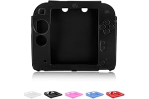 KAREN66 2DS Soft Silikon Hülle Kompatibel mit Nintendo 2DS Schutzhülle Anti-Rutsch Stoßfestes Case Cover für Nintendo 2DS Konsole (Schwarz)