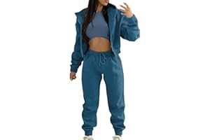 NHNKB Hoodie Suit Women's Winter 3-Piece Women's Casual Tracksuit Autumn and Winter Top Vest Trousers Set Fashionable Plain Zip Hooded Trousers Casual Three Piece Set Leisure Suit