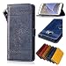 Produktbild Samsung Galaxy S7 Edge Leder Hülle,Handy Hülle Tasche Samsung Galaxy S7 Edge,Ledertasche für Samsung Galaxy S7 Edge,Leweiany Handytasche Samsung Galaxy S7 Edge Schutzhülle aus Echt-Leder Retro Blumen Prägung Hülle im Ständer Bookstyle Wallet Tasche Flip Brieftasche Etui Schale mit Kartenfach, Magnet und Praktischer Standfunktion Luxus Tasche für Samsung Galaxy S7 Edge - Premium Hülle in Blau