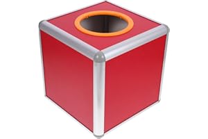 NUOBESTY Square Raffle Game Ball Box Luck Lottery Ticket Storage Container for Party Donation Suggestion Bonus Cards Red 20cm