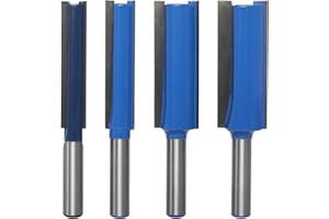 AKYLIN 4 Stück Nutfräser 8mm schaft,Doppelflöten Nutfräser,Durchmesser 10mm/12mm/18mm/20mm,Schnitthöhe 50mm,Fräser für Oberfräse,Holzfräser Wolframkarbid Hartmetall Fräser für die Holzbearbeitung