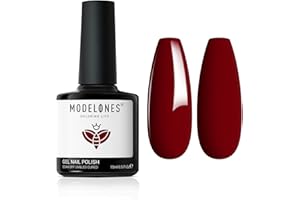 ‎MODELONES modelones UV Nagellack, Gel Nagellack Dunkelrot,Soak Off für UV Nagellampe Langlebige Maniküre Nagelgellack Soak Off Nail Gel Polish Nail Art DIY 15ml Weihnachten Halloween Geschenk