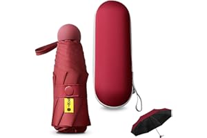 Sykrawki Reise-Regenschirm, 8 Rippen Taschenschirm mit Kapsel Fall,Kleiner UV-Regenschirm, Tragbarer Taschenschirm Für Männer Und Frauen