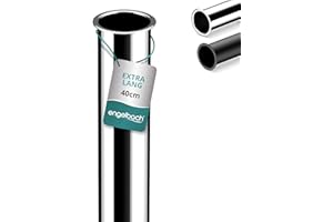 Engelbach® Tubo prolongador universal para sifón 400 mm – Extensión para sifón de lavabo 1 1/4" x 32 mm – Acabado cromado