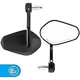 Lenkerendenspiegel Motorrad, 2 Stück Motorrad Spiegel Rückspiegel E-geprüft, 360°drehbarer Lenkerspiegel, 7/8" 22mm Seitenspi