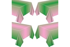 APUXXJUPA 4 Pcs Witch Table Cloth - Pink and Green Tablecloth Pastel Table Cloth Witch Party Decorations for Magical Themed Birthday Party Decor Supplies