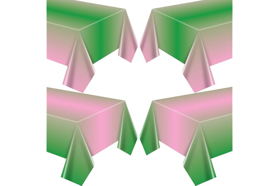 APUXXJUPA 4 Pcs Witch Table Cloth - Pink and Green Tablecloth Pastel Table Cloth Witch Party Decorations for Magical Themed Birthday Party Decor Supplies