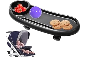 BEFEIXUE Kinderwagen Snacktablett | Kinderwagen Essenstablett Mit Getränkehalter | 3 In 1 Babies Kinderwagen Snack Tablett Universelles | Verstellbares Sicherer Kinderwagen Tablettaufsatz