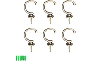 HASLED 6 Piezas Sujeta Cortinas de Metal, Ganchos de Cortina en Forma de G, Alzapaños para Cortinas Pared, para Cortinas de Piso a Techo, Cortinas de Cuentas
