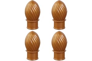 Tenlacum Curtain Rod Finials Replacement for 28mm Diameter Drapery Poles, 4pcs Pack (Style 4-Gold)