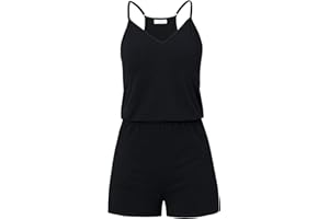 TUONROAD Mujer Monos Elegantes Jumpsuits Sin Mangas Verano Playsuits Sexy Casual Fiesta Graduación Playa Rompers S-XL