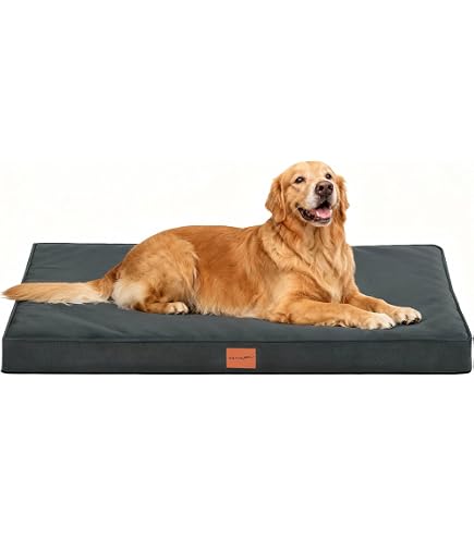 Panier Pour Chien Imperméable JACK AND VANILLA - Coussin Moelleux Rouge, Taille XL (120x80x14 Cm) - Durable, Facile à Laver, Confortable