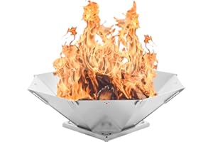 FENNEK Brasero octogonal | Montage rapide, parfait pour une utilisation mobile | En acier inoxydable résistant à la chaleur | Fabriqué en Allemagne