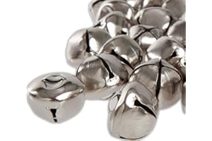 Kleenes Traumhandel 50 Stück 24 mm Kreuzschellen Glöckchen Schellen aus Eisen - mit Öse - Weihnachten (Silber Farbend)
