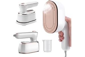 CUBTEM Ferro da Stiro a Vapore, 1000W Ferro da Stiro da Viaggio, Mini Ferro da Stiro, Riscaldamento Rapido 20s, Serbatoio Dell'acqua da 100ML, Umido e Asciutto per Casa, Ufficio e Viaggi