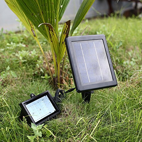 DECKEY Solarstrahler Solarspot Solarleuchte Solarlampe Garten Lampe Außenleuchte wasserdicht 30leds