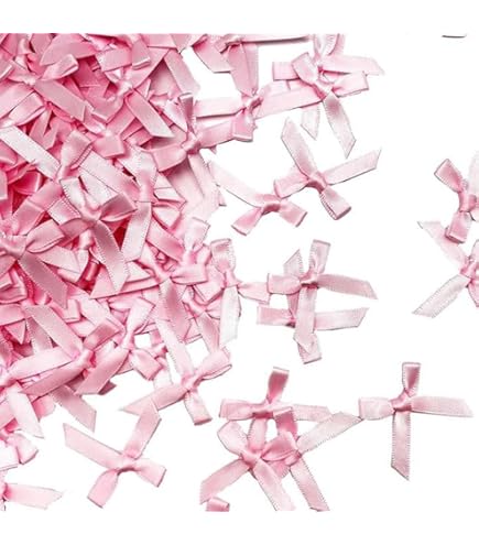 200 Fiocchetti Nastro Raso Rosa - Mini Fiocchi Per Bomboniere, Matrimoni, Compleanni - Foto 6