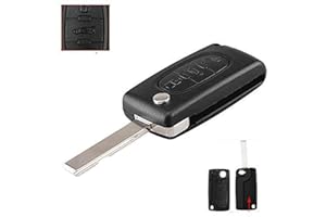 KUYUANSU Coque de clé de Voiture Pliable Peugeot 207 307 308 407 607 807 pour Citroen C2 C3 C4 C5 C6 2 Boutons 3 Boutons (HU83 523, 3B)