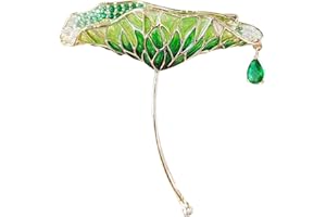 Dola22g 2023 Nueva gota de aceite esmalte verde broche de hoja verde gota de agua de alto grado ramillete zircon mujer traje abrigo pin cinta textil para joyería