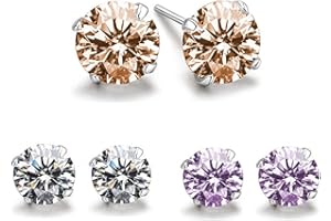 Caiery Set Orecchini Donna Argento 925, Orecchini Donna Pendenti, Semplice Moda, con Cristalli da Donna Gioielli set