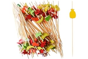 FEZF Fez 100 Pezzi Stuzzicadenti,Stuzzicadenti Lunghi,Stuzzicadenti Decorativi,Forchettine Finger Food,Bastoncini per Cocktail Stuzzicadenti per Feste, Fronzoli, Finger Food, Frutta, Sandwich, Stuzzichini