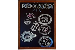 MG Design Kreidetafel aus Holz 40 x 50 cm – Robuste Wandtafel mit Braun Holzrahmen, leicht abwischbare Oberfläche für Zuhause Bars & Schulen