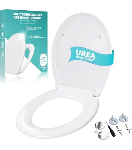 ANYCEE Wc-bril met versterkte sluiting, universele wc-bril van duroplast, wc -bril met antibacterieel, snelsluiting, snelle montage, wit