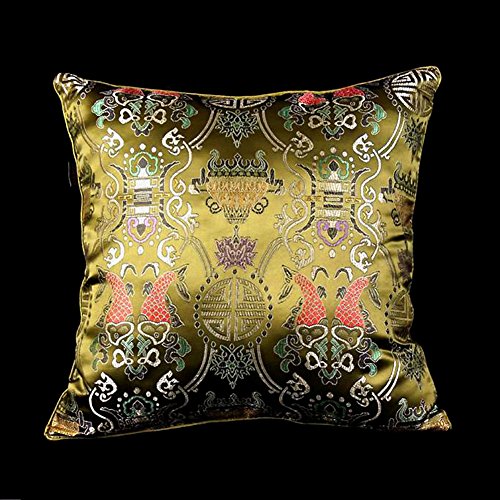 LORENZO CANA - Home Edition Kissenhülle aus Seidenbrokat Grün Dunkelgrün Kissenbezug - 96010