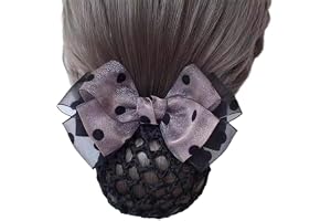 Women Bun Net Bank Hospital Ladies Bow Hair Net | Ladies Bow Hair Bun Net For Bank Hospital Hotel Restaurant Flight Attendant(Color 3)