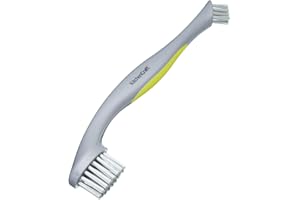 KitchenCraft 2-in-1 Scheuerbürste mit Griff, Bürste für die Küche oder das Badezimmer, Spülbürste für hartnäckigen Schmutz, Schrubber Abwaschbürste, Allzweckbürste, Kunststoff, Grau, 28 cm