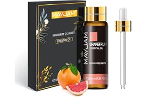 MAYJAM Olio Essenziale Di Pompelmo 10ml, Olio Di Pompelmo Per Diffusori, Umidificatori, Fai Da Te, Casa, Guardaroba