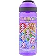 HOX RAINBOW HIGH Reusable BPA free Kids Atlantic Water Hydration Bottle with built in Carry Loop, Flip Up Spout and removeable straw - 600ml