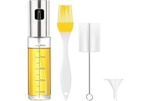 Luckynono olive oil spray bottle, cooking oil spray bottle 100ml,oil spray bottle for air fryer, glass oil spray bottle, oil sprayer for cooking air fryer,Cooking Salad,Baking,BBQ (1pieces)