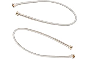 GOLDMAN SERVICE | Juego de 2 Latiguillos Fontanería. Rosca Macho - Hembra, 1/2 Pulgada, Manguera Largo 1 Metro. Manguitos con malla reforzada flexible de acero inoxidable