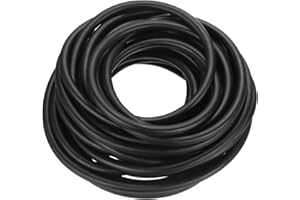 PATIKIL 26 Ft(8M) Tubo in Gomma di Lattice Naturale, 1/8"(3mm) ID x 1/4"(7mm) OD Elastico per Frombola Tubazioni in Gomma per Esercizi, Stretching, Laboratorio, Tubi per Casa, Nero