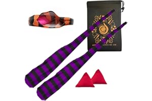 Cascade Juggling POI Socks and Weights - Stretchy Training Socks Poi Set - Great for All Levels (Purple and Black)