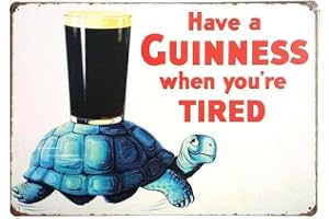 MEGA-DEAL Plaque murale rétro en métal avec inscription « Have a Guinness When You're Tired » 30,5 x 20,3 cm