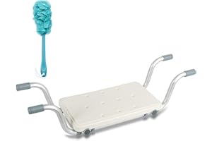 REAQER Bath Seat Shower Inside Bathtub Adjustable shower chair for elderly，seniors Non-Slip stool and A Bath Brush