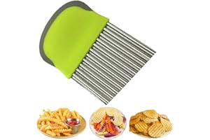 BESSIKON® affettatrice di verdure patatine fritte taglierina ondulata in acciaio inox patatine fritte patatine fritte coltello ondulato per verdure insalata di frutta patata ondulata coltello taglio